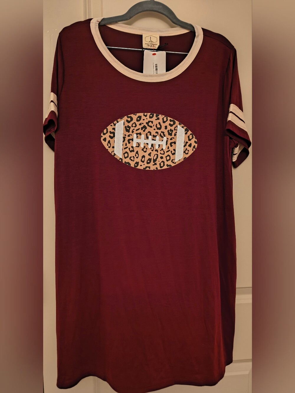 Team Spirit T-Shirt Dress Burgandy